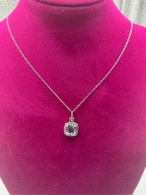 Sterling Silver Blue Topaz Pendant Necklace